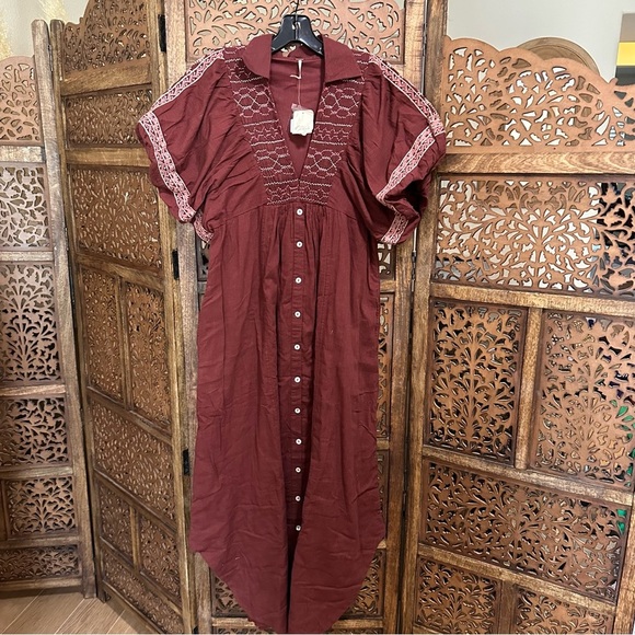 NWT Free People Samantha Shirtdress Embroidery Size Small reg $178 - Picture 3 of 6